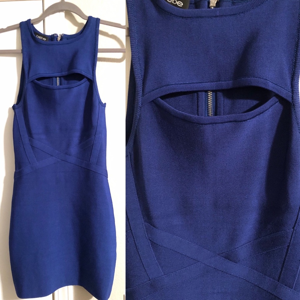 Bebe Blue bodycon bandage dress Size XS
